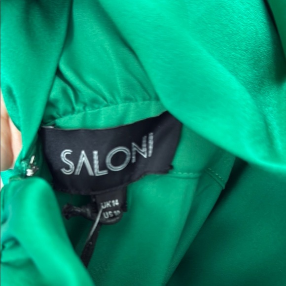NWT- Silk Saloni The Fleur Dress in Green, Sz 10 - Picture 17 of 17